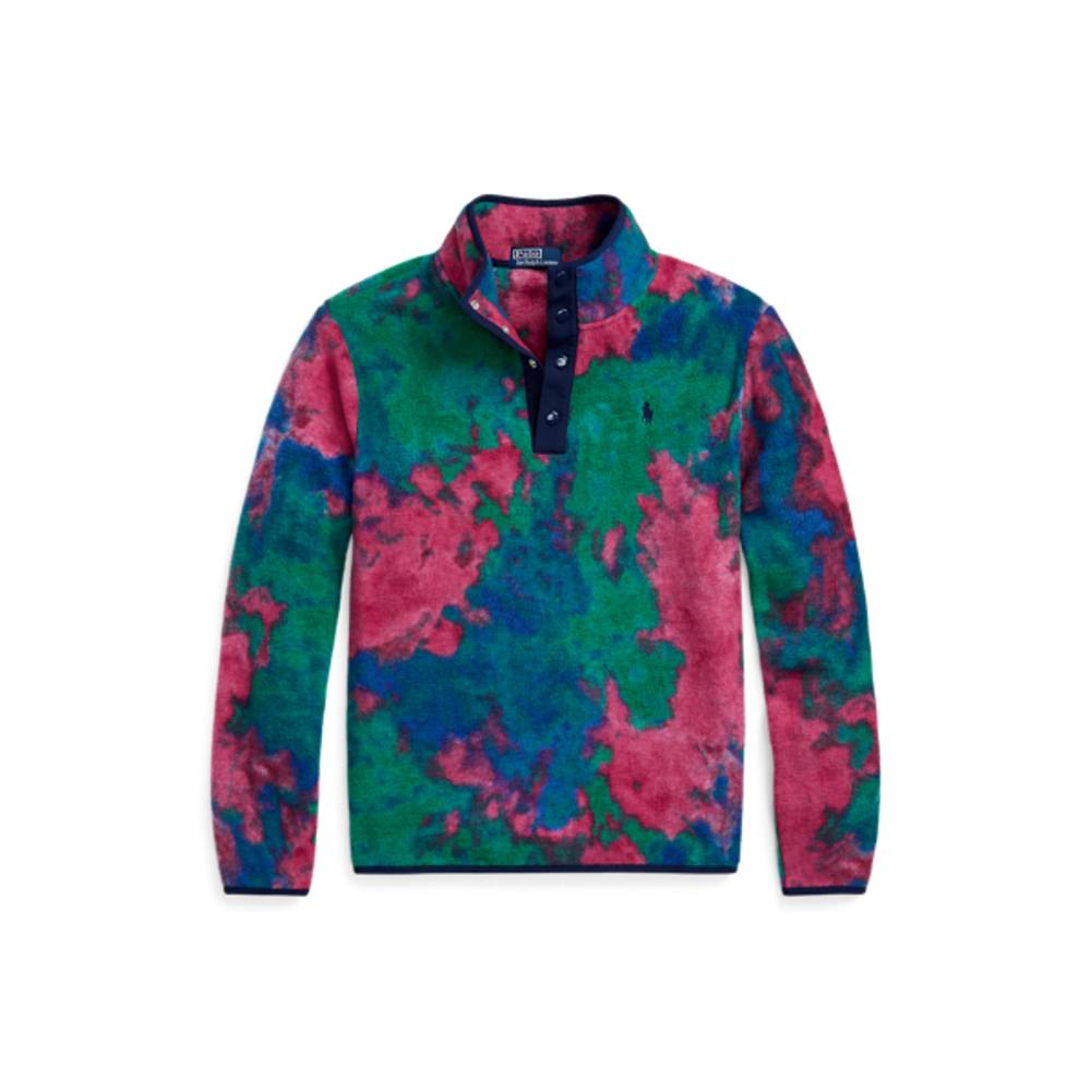 Tie-Dye-Print Brushed Fleece Pullover
